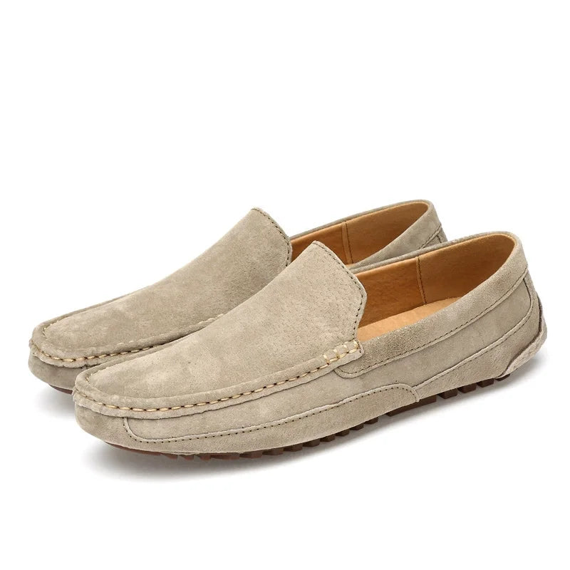 Suede Leather Man Loafers Luxury Casual Shoes Lightweight Men Shoes Moccasins Soft Soled Flats Handmade Slip on Driving Shoes