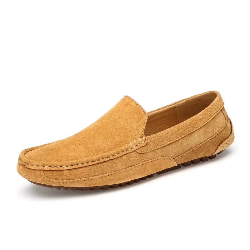 Suede Leather Man Loafers Luxury Casual Shoes Lightweight Men Shoes Moccasins Soft Soled Flats Handmade Slip on Driving Shoes