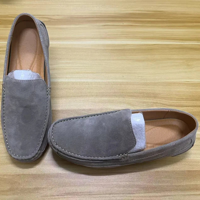 Suede Leather Man Loafers Luxury Casual Shoes Lightweight Men Shoes Moccasins Soft Soled Flats Handmade Slip on Driving Shoes