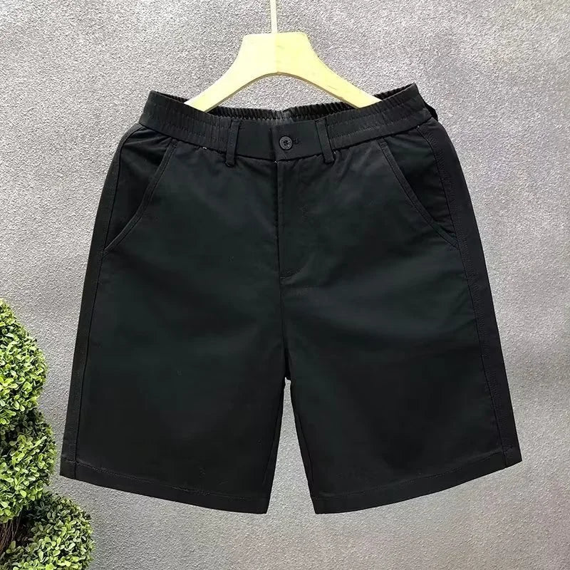 Summer Casual Shorts Men White Trendy Straight Crotch Large Pants Fashionable Outdoor Wear Slim Fit Design Korean Style