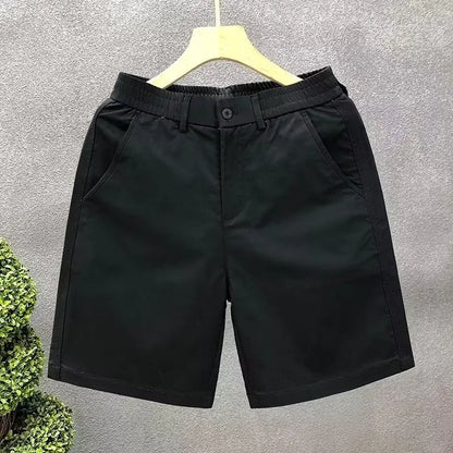 Summer Casual Shorts Men White Trendy Straight Crotch Large Pants Fashionable Outdoor Wear Slim Fit Design Korean Style