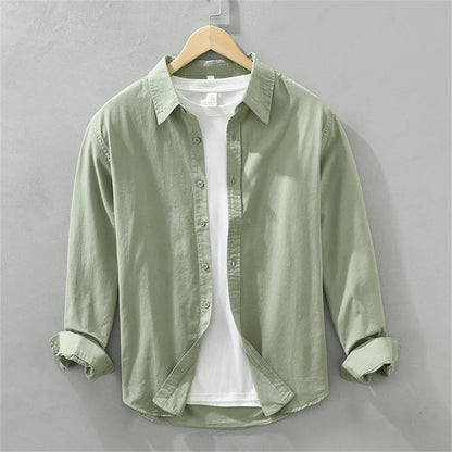 Mens long sleeve regular shirt Multi-color cotton plain shirt for Young men work tops Autumn men's clothing loose casual shirts
