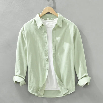 Mens long sleeve regular shirt Multi-color cotton plain shirt for Young men work tops Autumn men's clothing loose casual shirts