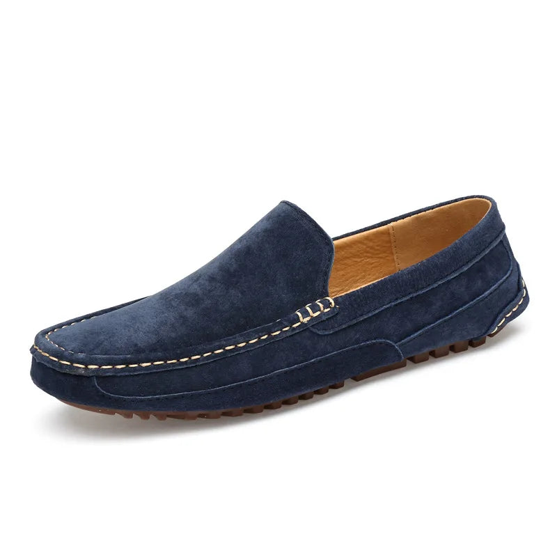 Suede Leather Man Loafers Luxury Casual Shoes Lightweight Men Shoes Moccasins Soft Soled Flats Handmade Slip on Driving Shoes